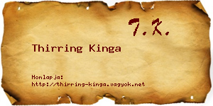 Thirring Kinga névjegykártya