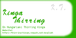 kinga thirring business card